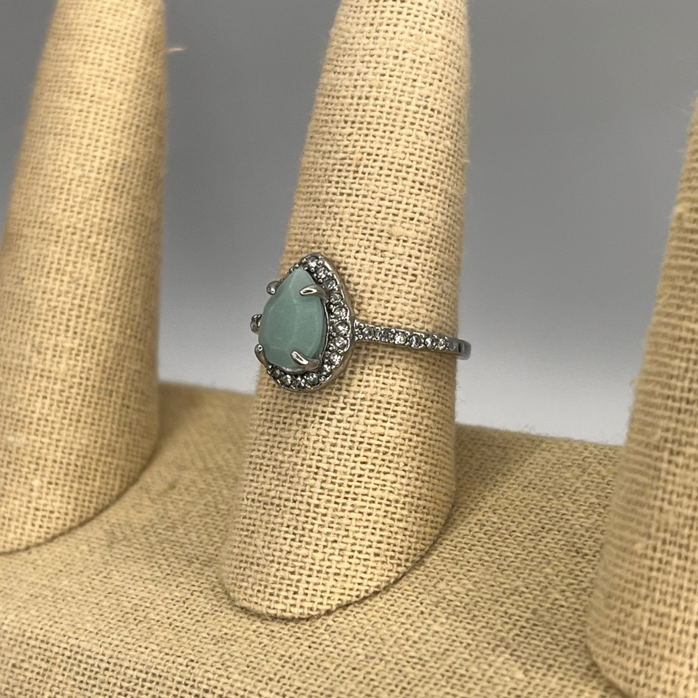 Teal Sequined Ring
